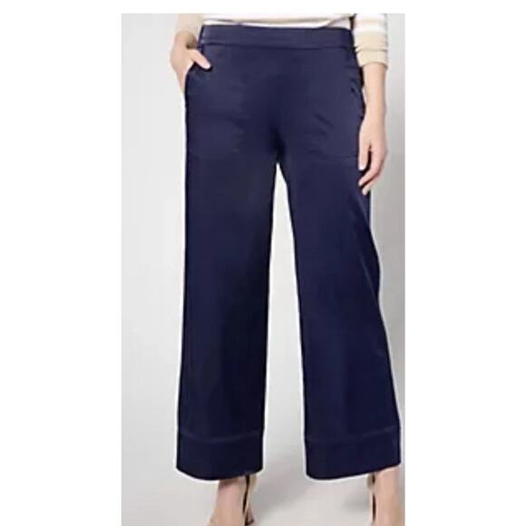 Issac Mizrahi Live Navy Blue Pants US 24WT 59%Linen, 45% Viscose Lace MSRP$89 - Picture 1 of 6
